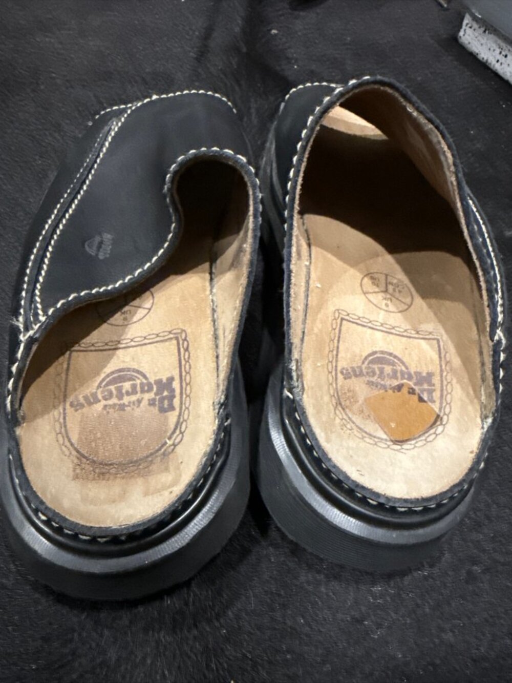 Vintage Dr Martens Black Leather Mens Sandals Achava Apron Slide US Sz 10 - Picture 6 of 9